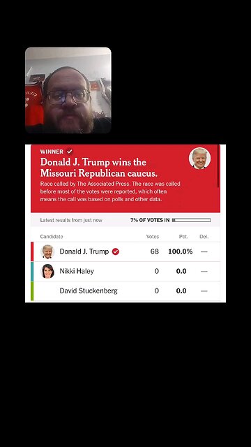 Missouri 100% Vote For Donald Trump