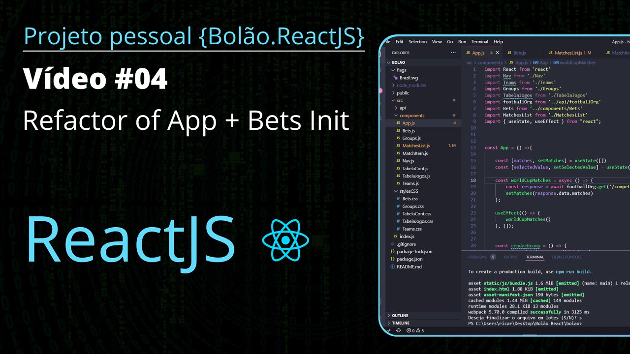 "Bolão" Web Project REACT - #4 (Refactor of App(Groups) + Bet page Init)