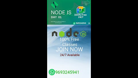 NODE JS || SHORTS || REGISTER NOW || 100% FREE CLASSES || GOOGLE MEET