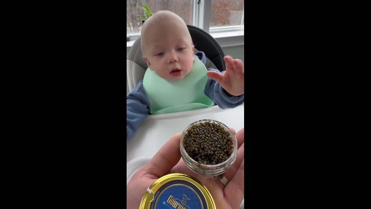 trying to eat sturgeon caviar for the first time