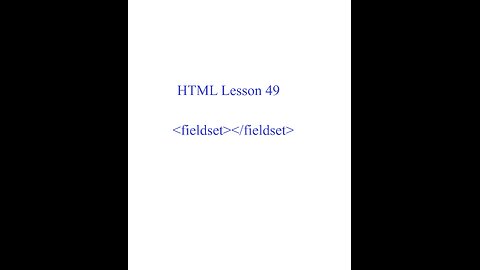 HTML Lesson 49