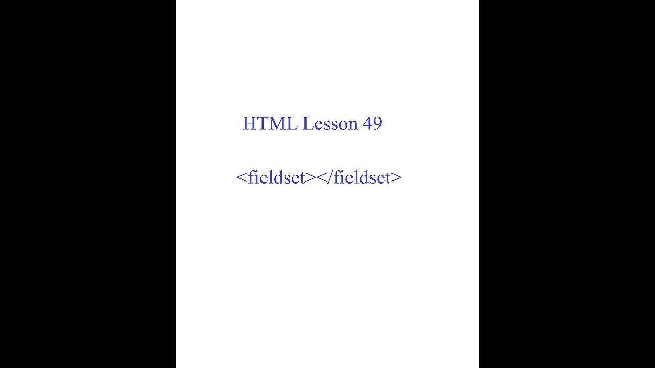 HTML Lesson 49