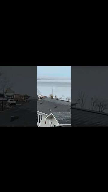 Fog bank on Lake Superior Madeline Island.￼