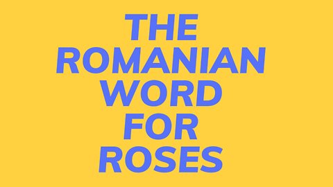 Let's learn what's the word for ROSES in Romania!