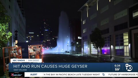 Hit-and-run driver causes geyser in East Village