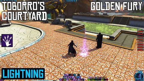 SWTOR Toborro's Court Yard Boss Fight. Golden Fury. Level 75 Lightning Sorcerer