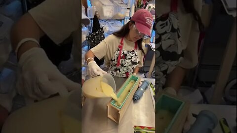 Emily making custom soap