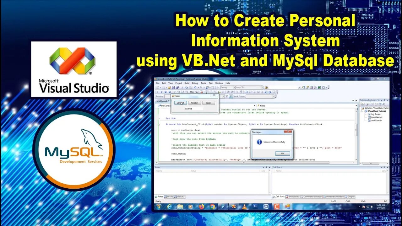 How to Create Personal Information System using Visual Basic (VB.Net) and MySql Part 1