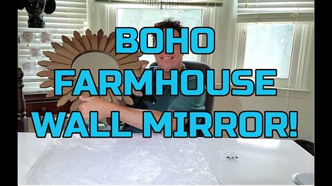 Honiway Boho Rustic Wood Sunburst Wall Mirror