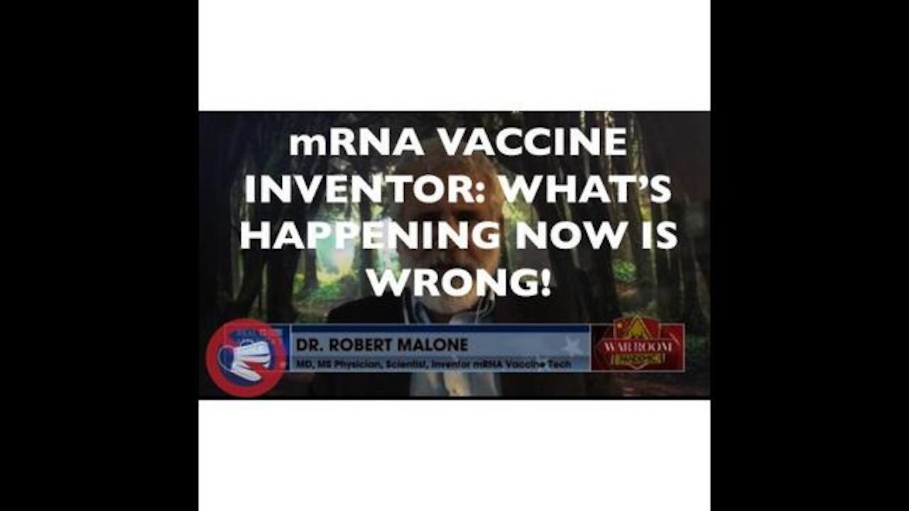 MRNA Vaccine Inventor: What’s Happening With The Shots is NOT RIGHT: Bannon War Room