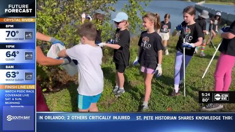 Kids clean up the bay