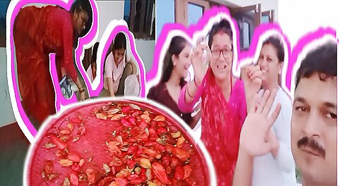 Mami le lyaunuvo aasama ko rage khursani||ghar ma range khursani ko achar haldeii||Saurab vlogs