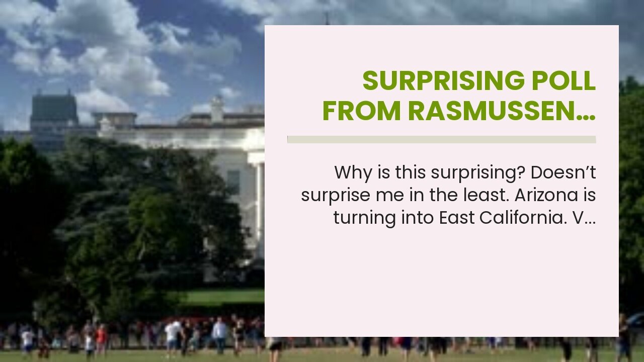 Surprising poll from Rasmussen…