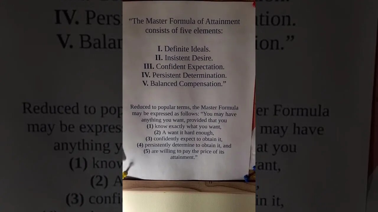 Master Formula of Attainment