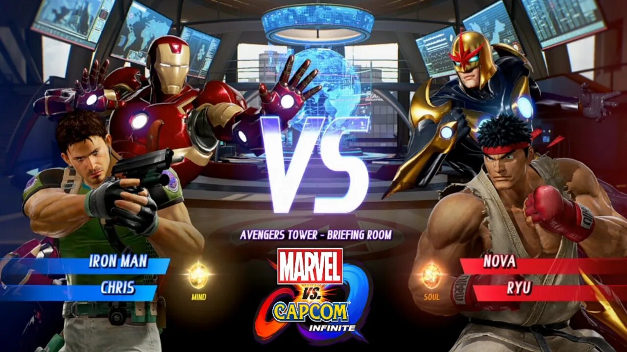 Iron Man & Chris VS Nova & Ryu Marvel vs Capcom Infinite