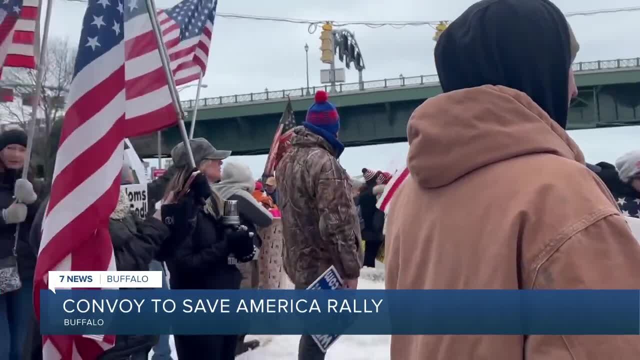 U.S. Convoy meets up in Buffalo to show support for Canadian counterparts