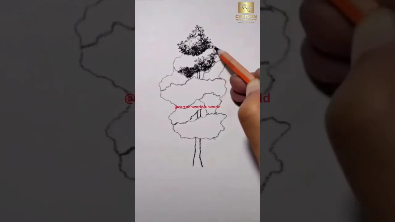 Capturing the beauty of nature How to draw trees #shorts #shortsfeed #viral