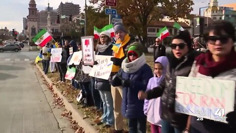 Ukrainian, Iranian communities hold joint protest in Kansas City