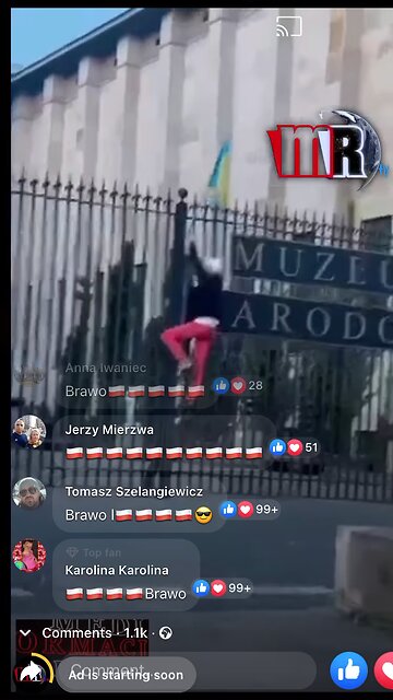 Poland 🇵🇱 another Ukrainian 🇺🇦 flag is taken from public buildings