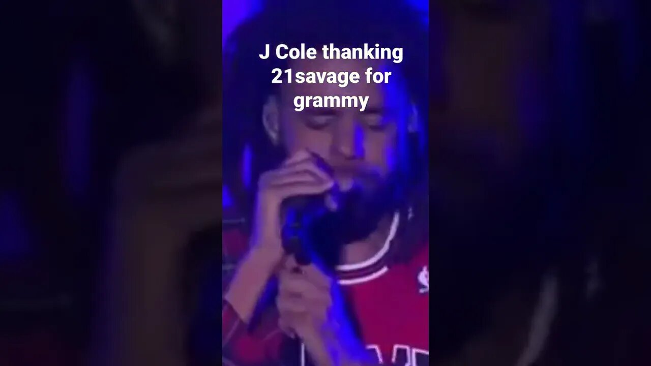 J Cole thank 21 savage for giving him his only Grammy 🐐 #jcole #21savage #hiphop #shorts