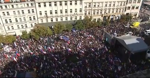 #PRAGUE - Marching now against NATO & UN. As the people face of soaring food & energy costs.