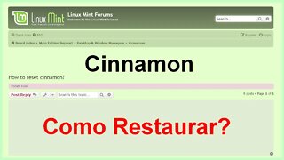 Como Resetar Cinnamon Linux Mint. Configurações Originais do Linux Mint Cinnamon