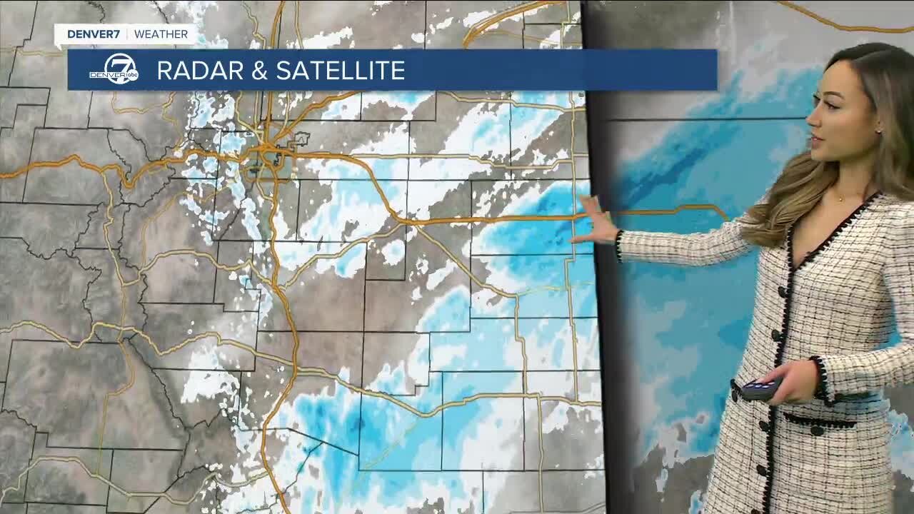 Snow over SE Colorado, cold and cloudy in Denver