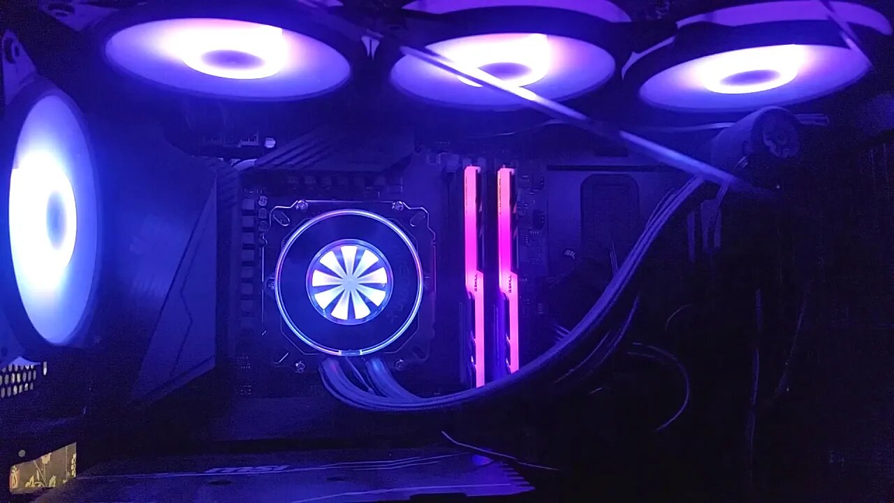 Gaming PC RGB Lights Flashing to the Music.