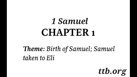 1 Samuel Chapter 1 (Bible Study)