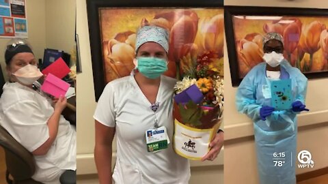 Renaissance Charter School at Wellington honors health care workers, hospital patients with handwritten cards