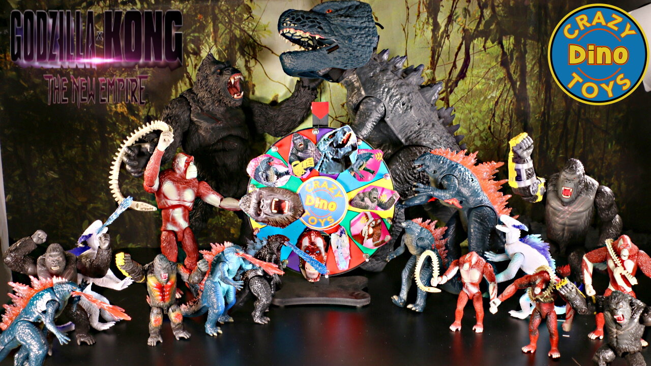 Unboxing 15 New Godzilla X Kong The New Empire Toys Spin Wheel Game #Unboxed Monsterverse Movie