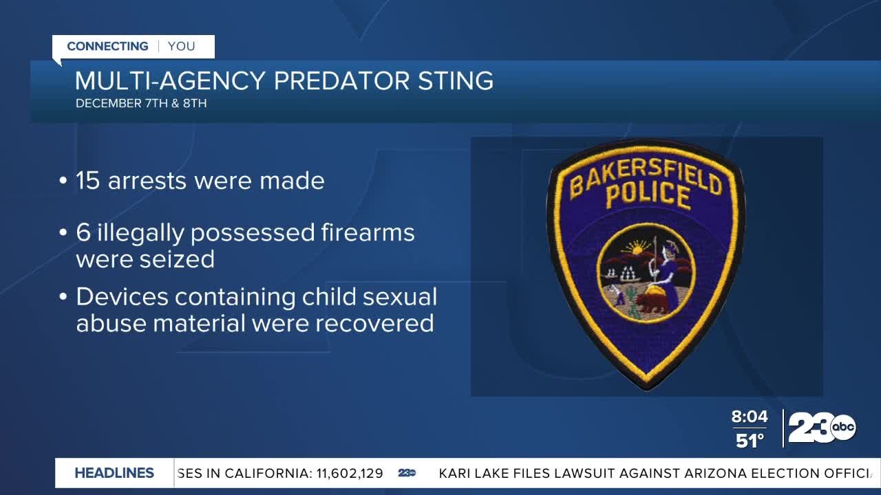 15 people arrested following multiple-agency 'predator' sting in Bakersfield