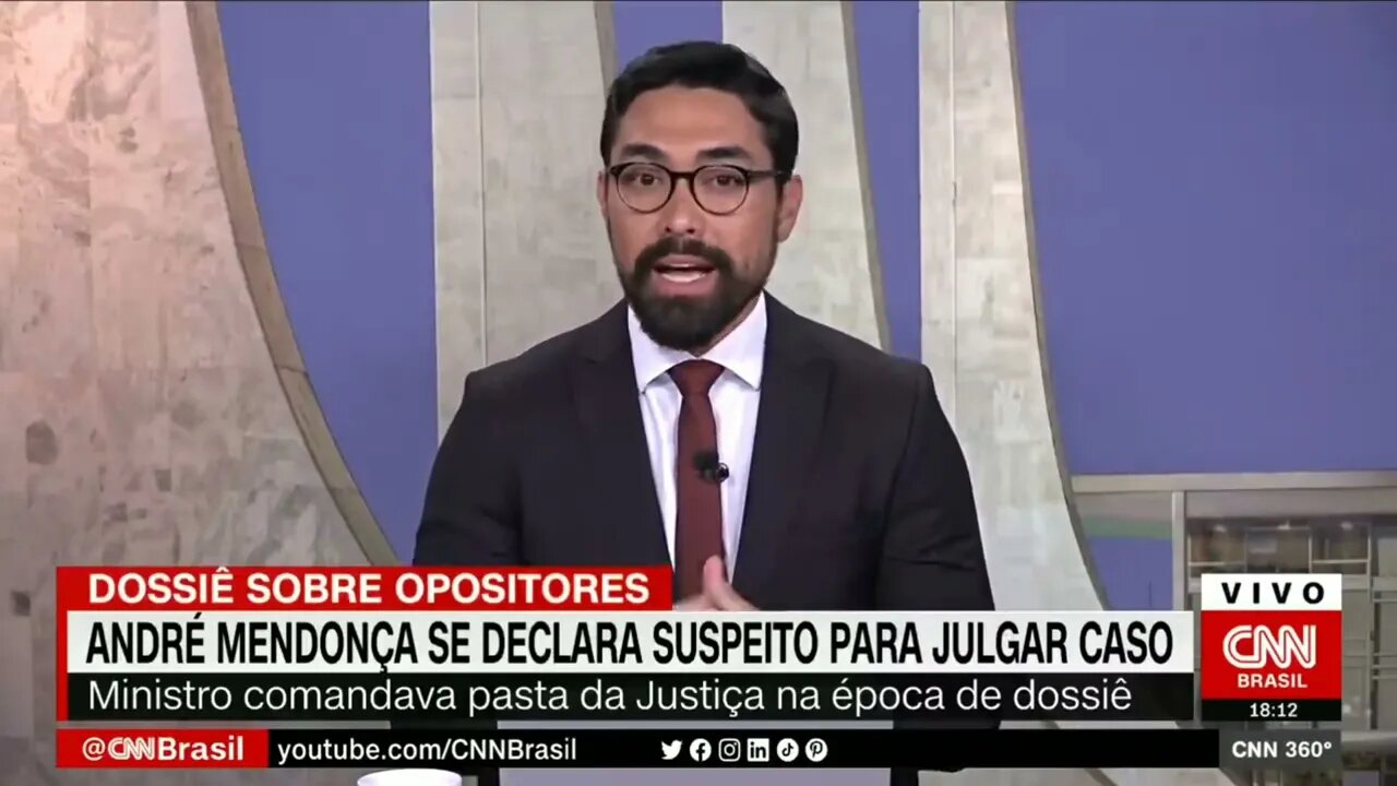 André Mendonça se diz suspeito em julgamento de dossiês do Ministério da Justiça | @SHORTS CNN