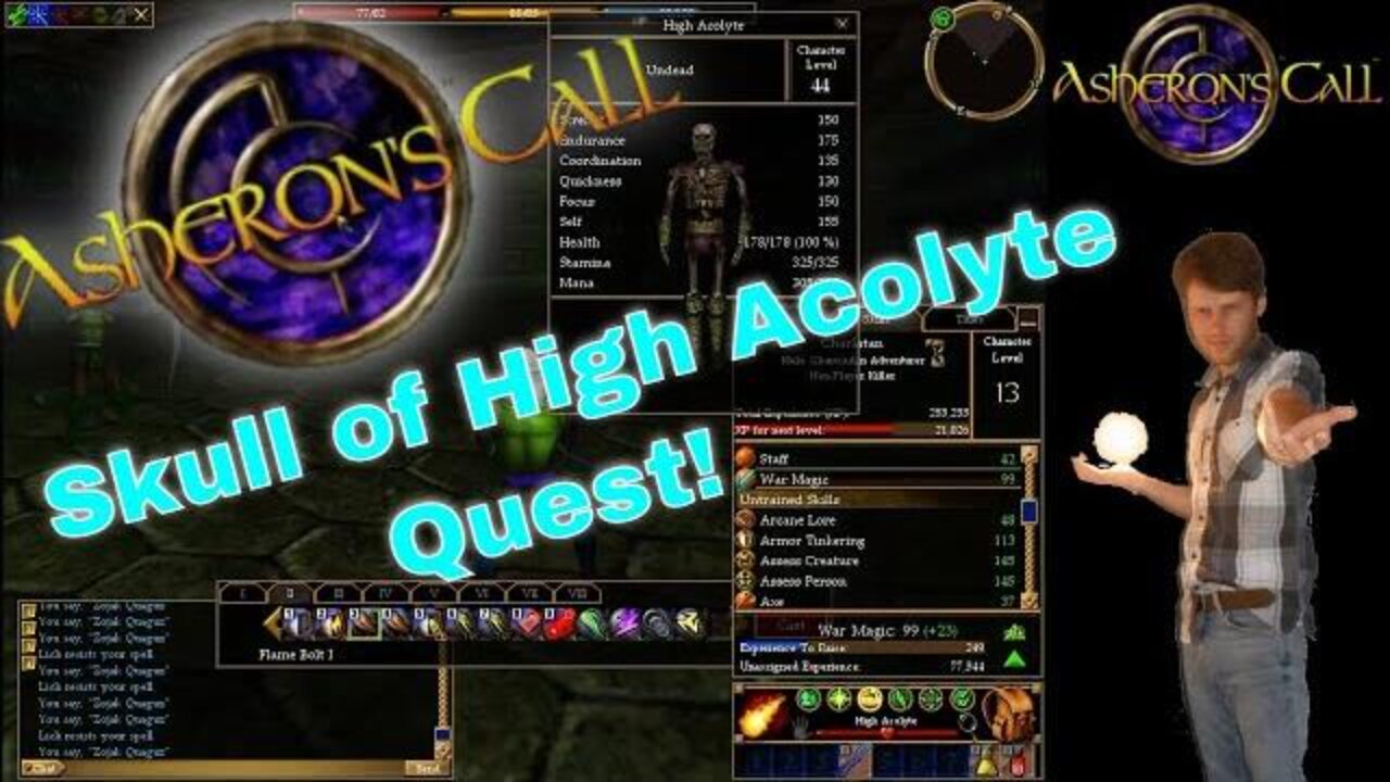 Just Playing Asheron's Call | Newbie Mage Pt3 Skull of HighAcolyte | Seedsow Shard | With Chat