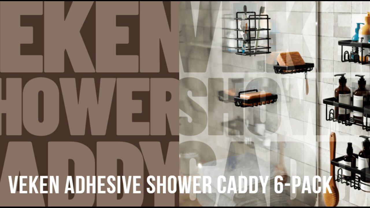 Veken Adhesive Shower Caddy 6-Pack