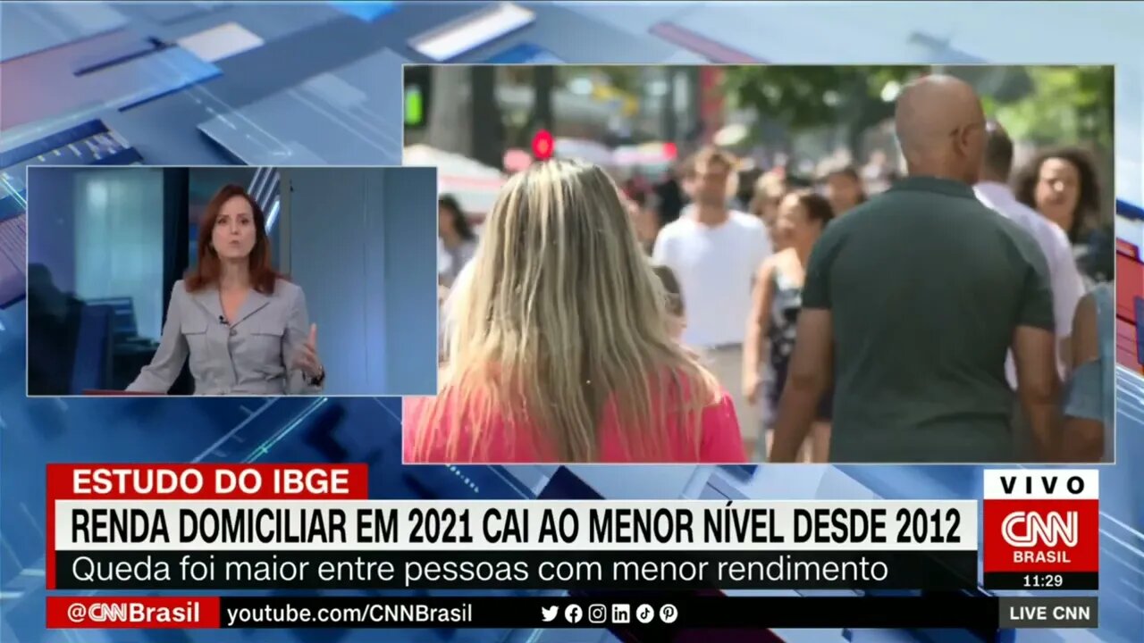 Mais um recorde do Governo Bolsonaro a Renda domiciliar em 2021 cai ao menor nível em 10 anos .