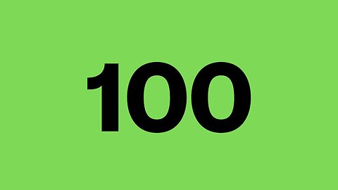 countdown 100 to 0 - roll black - green screen