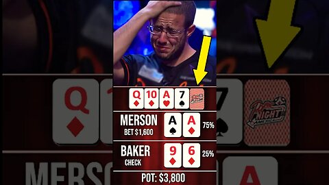 BRUTAL end for 3 ACES & #wsop Main Event Champion Greg Merson #pokerhands #ouch #poker #shorts