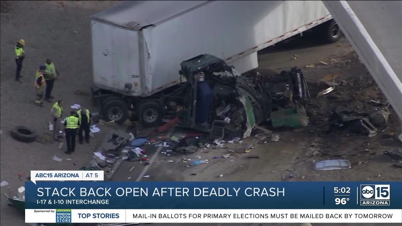 Stack reopens after deadly crash Monday morning