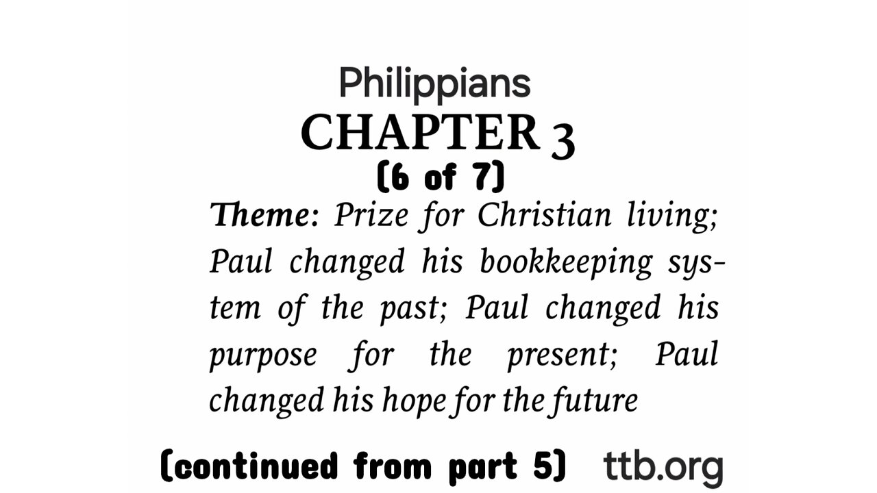 Philippians Chapter 3 (Bible Study) (6 of 7)