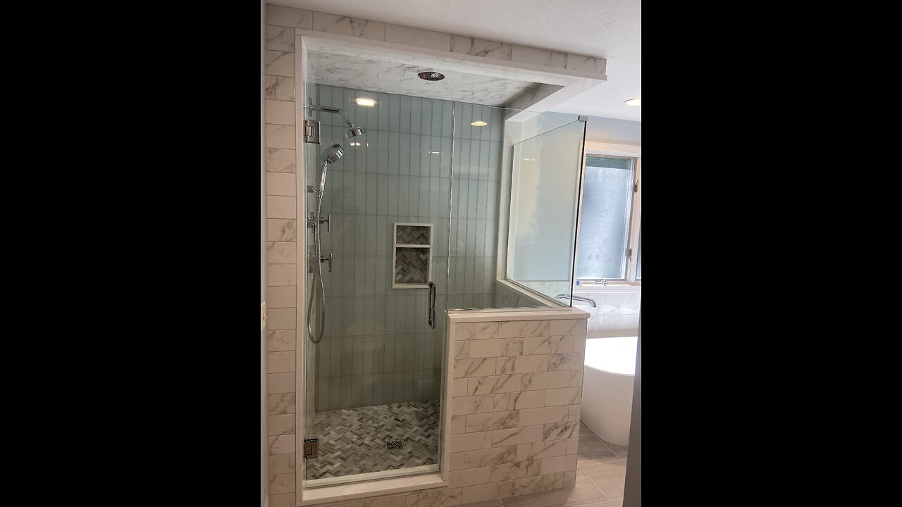 Time-Lapse frameless glass shower enclosure