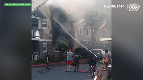 Two alarm apartment fire disrupts Vancouver complex