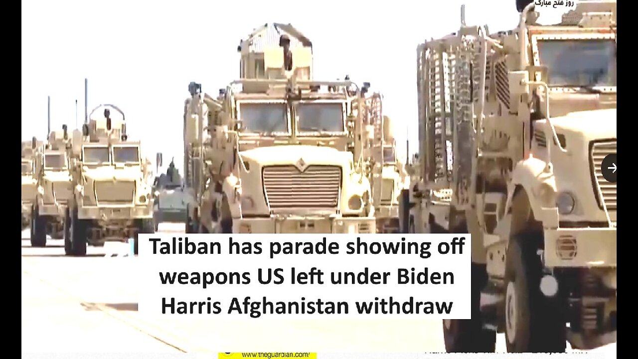 Taliban parade with US gear left by Biden Harris