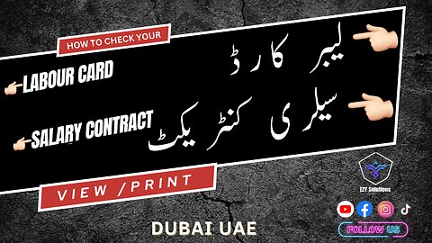 How to Check and Print Your Labour Card and Salary Contract ⎪DUBAI⎪UAE