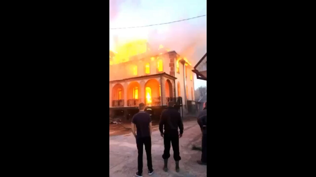 Another church in Ukraine burned down by the Azov battalion Nazis