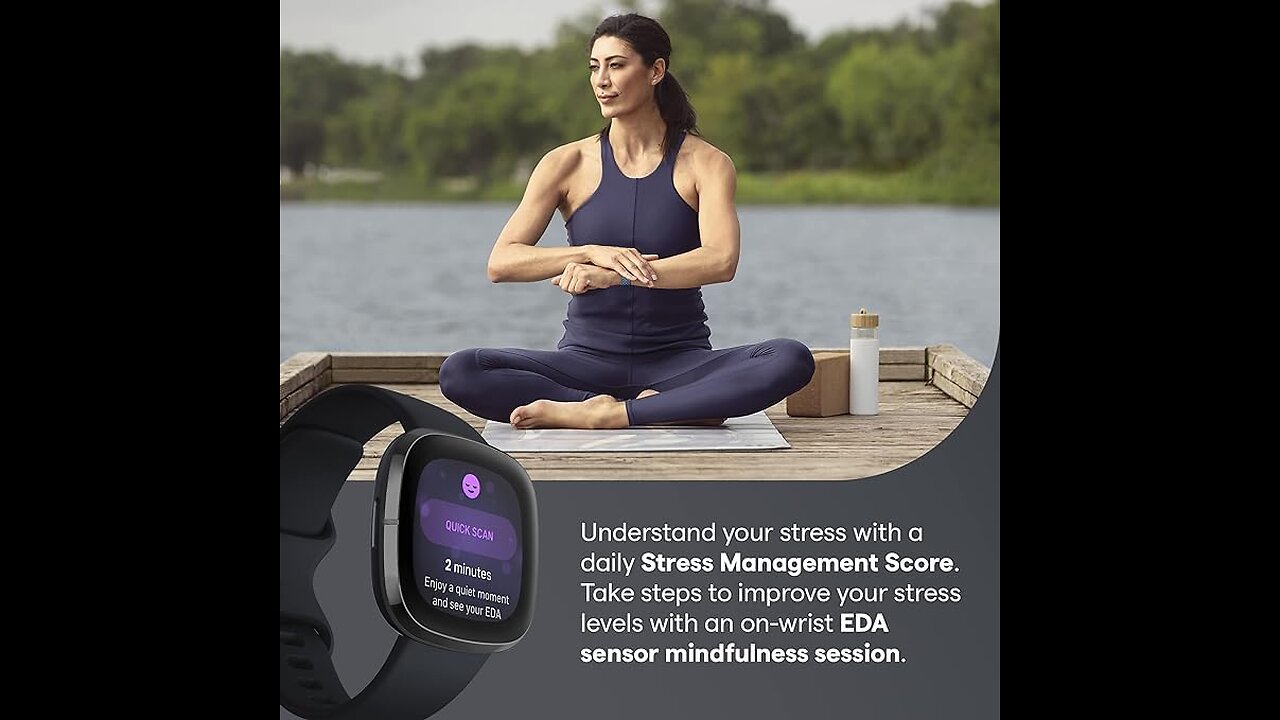 Smartwatch Fitbit Sense Advanced for Heart Health Stress Management & Skin Temperature Trend