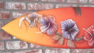 Hibiscus Lei custom surfboard