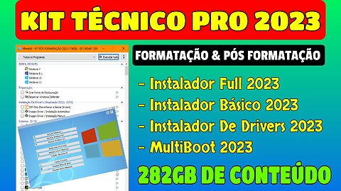 NOVO KIT TECNICO PRO 2023 / INSTALE PROGRAMAS E DRIVERS COM APENAS UM CLICK DO SEU MOUSE / 282GB DE CONTEÚDO