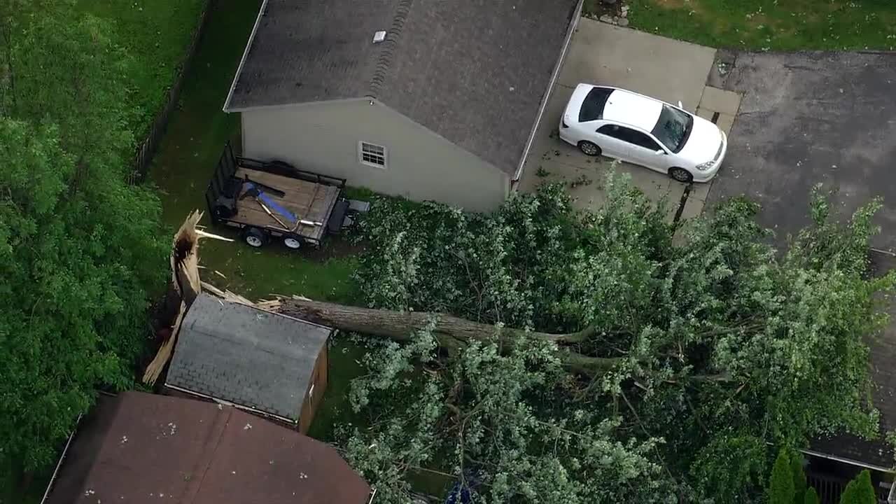 AirTracker 5 flies above storm damage in Mentor-on-the-Lake