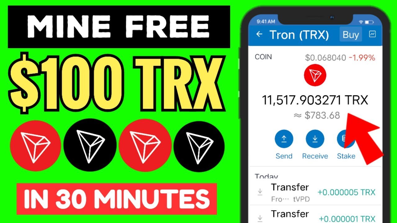 Mine $100 FREE TRON In 30 Minutes ~ New TRX Mining Site 2023 | Free Tron Trx